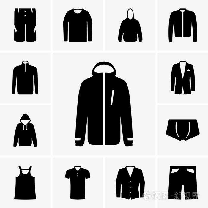 男子服裝圖標(biāo) 視覺符號(hào)中的時(shí)尚風(fēng)度